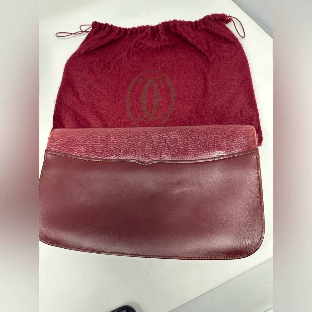 Cartier Vintage Must Line Clutch Bag Red w COA and Dust Cover EUC - Picture 2 of 9